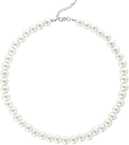 BABEYOND Collana Perle Charleston Accessori Charleston Collana Perle Anni 20 Collana Donna Gatsby Collana di Perle Sposa Collana Perle Donna Bianco (Diametro della Perla: 10 mm)