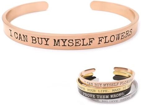 ALMENDRA Bracciale da donna uomo personalizzato con frase incisione nome rigido in acciaio personalizzabile amiche braccialetto regalo (Rosa)