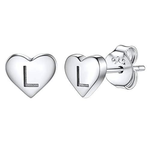 Silvora Orecchini Argento Lettera Iniziale A-Z Argenti 925 Sterling alfabeto Gioielli Regalo Nozze Anniversario Compleanno Festa della mamma San Valentino Natale