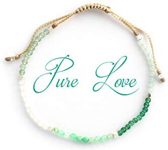 BALIPURA 2MM PICCOLE PERLINE Bracciale Aura per Donne ''Pure Love''' Cristalli Curativi di Pietre Naturali Amazzonite e Quarzo perline d’argento 925 Fatto a Mano a Bali