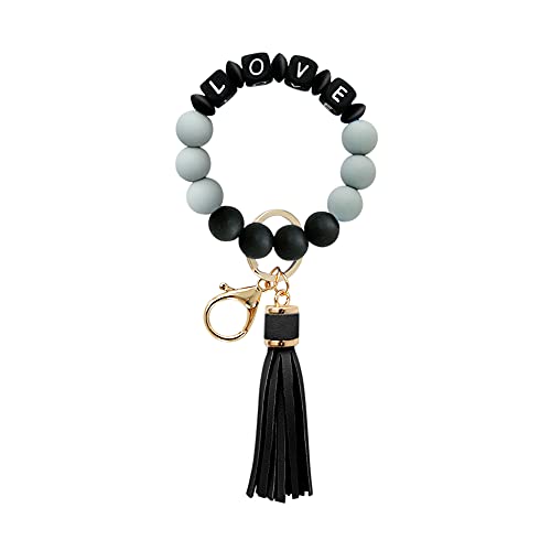 AOKSUNOVA Portachiavi Donna Bracciale Portachiavi Polso Bracciale Portachiavi Ciondolo Nero Boho