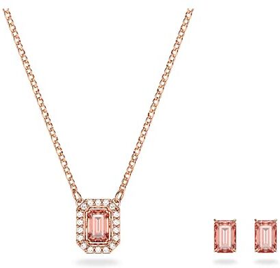 Set Millenia,Swarovski Zirconi con taglio ottagonale, Rosa, Placcato color oro Rosa