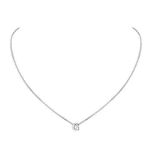 ChicSilver Collanina Donna Sottile Lettera Collana Lettera G Collane in Argento con Iniziale G con Confezione Regalo