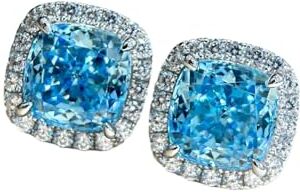 Cinhaojung Orecchini Argento Donna, Azzurro Cubic Zirconia Orecchini Occhino Uomo Diamante Cubic Zirconia Stud Ipoallergenico Orecchini Per Ragazza E Uomini Silver Studs Sky Blue