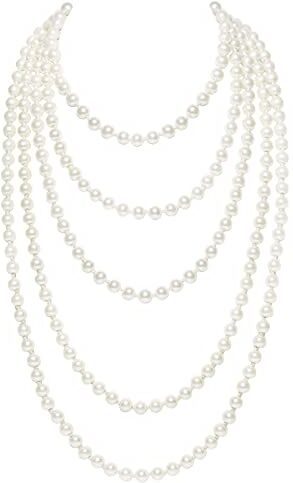 BABEYOND Collana Uomo Collana Donna Set Collana di Perle Lunga Collana Lunga Donna con Perline Accessori Gatsby Anni '20