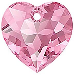 Generic 2x Swarovski cristalli a sospensione cuore taglio 6432 pietra di cristallo con foro, Rosa (SWAROVSKI CRYSTALS pendant Heart Cut 6432 crystal stone with hole Rose)