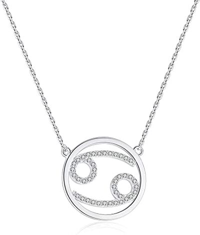 Qings Argento Collana Costellazione Donna Regali Cancro Collana Pendente Zodiaco Oroscopo   Gioielli di Astrologia Dello Zodiaco 5A Cubic Zirconia   di Regali di Compleanno Laureato per Ragazze