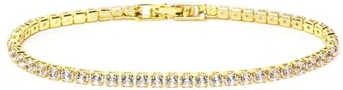 Zoomers Bracciale Oro Donna.Bracciale Donna Tennis con Zirconi AAA+ 2.5 mm Braccialetto Donna placcato Oro 18K Sottile.Elegante Fashion Regalo per Mamma Amica Moglie Fidanzata 17CM