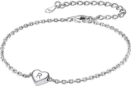 Suplight Collana con Lettera R Collana Donna Argento 925 Collana Cuore Collana Donna Cuoricini Collana Iniziale Argento 925 Collana Lettera R con Confezione Regalo