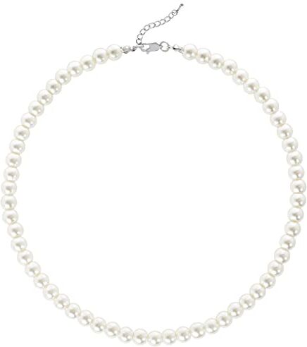 BABEYOND Collana Perle Charleston Accessori Charleston Collana Perle Anni 20 Collana Donna Gatsby Collana di Perle Sposa Collana Perle Donna Bianco (Diametro della perla: 8 mm)