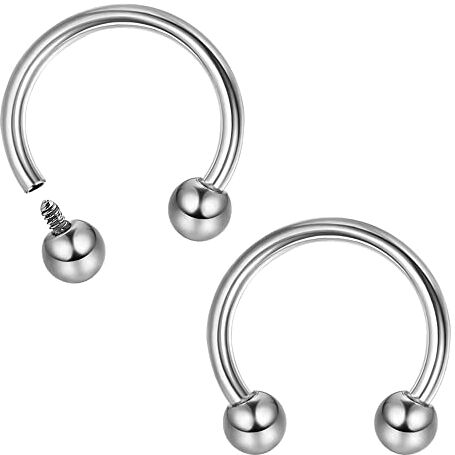 Milacolato 6g Septum Anelli Donna Uomo   Implant Grade G23 Titanium Septum Ring Gioielli con bilanciere Circolare Filettato Internamente per Naso Labbro Sorridente Helix Daith   2pz