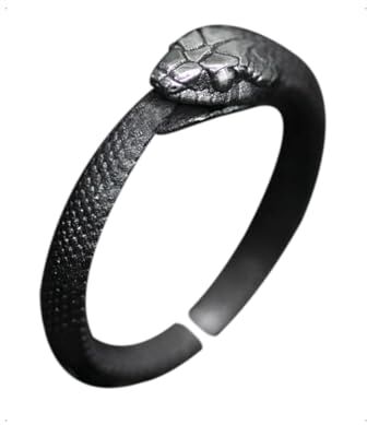 KONFEN Anello Regolabile Uomo Donna, Anelli Serpente Nero Regolabile Mignolo Veretta, Vichingo Annelli Regolabili Mamba Nero Mignolo Pollice Uncharted Vintage Semplice Gioielleria Regalo