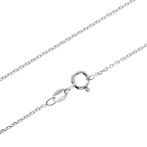 SilverAmber Jewellery Collana Donna a catena sottile in argento 925 traccia (trace chain 1.15 mm) 46 cm, vari stili e misure prodotto in Italia