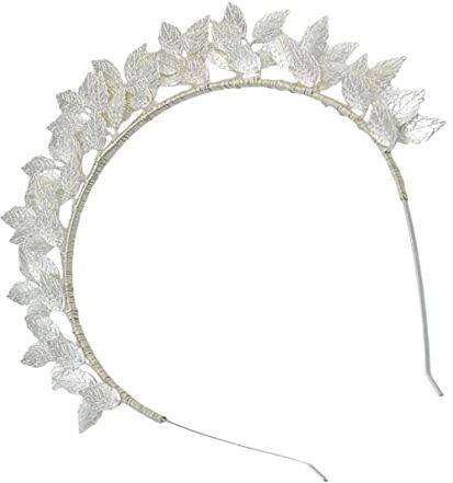 ARTSIM Corona in foglia d'oro Fascia in foglia d'oro Fascia for capelli in foglia d'oro in metallo Fascia for capelli in foglia d'oro Fascia for capelli Tiara da sposa (Color : Silver, Size : M)