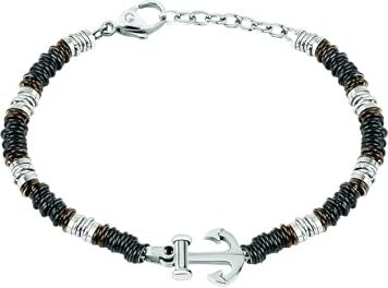 Sector Bracciale da uomo, Collezione MARINE, lunghezza 21 cm, in acciaio, PVD marrone e PVD nero