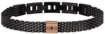 Breil Collezione BLACK DIAMOND, Bracciale Uomo in Acciaio Colorato Black e IP Rose Gold, con Diamante Naturale, Pratica Chiusura a Moschettone, Lunghezza Regolabile 17.5-22 cm