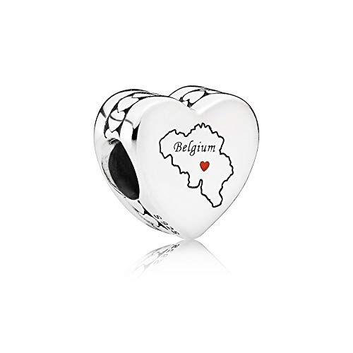 PANDORA Charm Cuore Belgio argento 792015_E003, misura unica, Argento, Senza Gemme