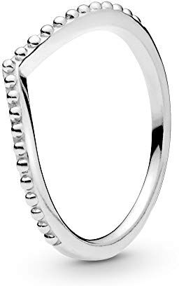 PANDORA Beaded Wishbone Sterling Silver Ring, 60