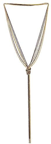 COOLSTEELANDBEYOND Boemo Chic Oro e Grigio Nero Collana Lariat Statement Collana Frangia Nappa Pendente Strass Multi-Fila Catena Y-Forma