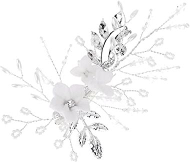 ESBANT 1pc Madri Testa Forcine for fermagli for feste Forma Decorazioni nuziali Cristallo Perla Accessorio Moda Spille Regali Damigella d'onore Gioielli Fiore Donna Giorno Bianco spillo