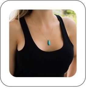 Inilbran Boho Turchese Collana Ciondolo Oro Goccia Turchese Collana Vintage Goccia D'acqua Turchese Girocollo Collana Minimalista Collana Gioielli Per Donne E Ragazze