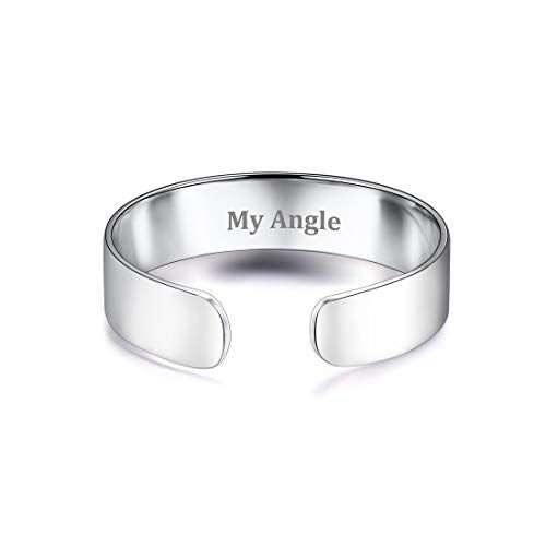 ChicSilver Anello Uomo Regolabile Anello Regolabile Donna Uomo in Argento Sterling S925 5mm Largo Grande, Superficie Liscia, Gioiello Minimalista, Stile Hip Hop, Knuckle Rings con Confezione