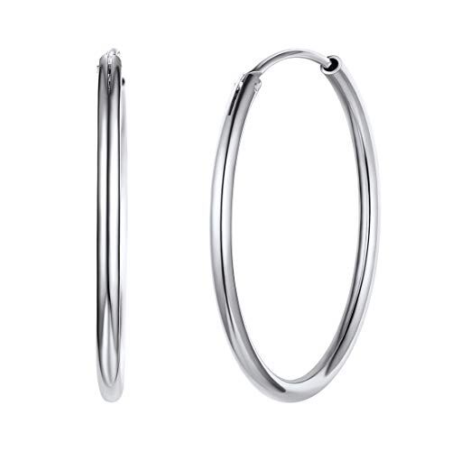 ChicSilver Orecchini Argento Cerchio 925 30mm Orecchini Cerchio Piccoli Orecchini a Cerchi da Donna