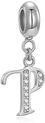 Fantasticharm fits Pandora Bracelet Charm con pendente a forma di lettera dell’alfabeto “A”, in argento Sterling 925 autentico con cristalli. Compatibile con la maggior parte dei braccialetti e delle collane di marche europee Letter P