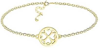 Sofia Milani Bracciale da Donna in Argento 925 Placcato in Oro Ciondolo a Fiore Cerchio