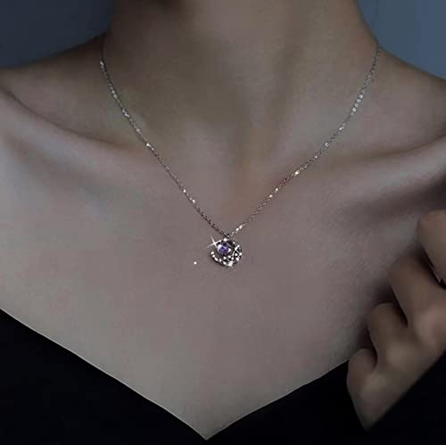 Atentuyi Stella Luna Collana Catena D'argento Girocollo Cz Stella Collana Zirconia Cubica Luna Collana Ciondolo Di Cristallo Collana Dainty Strass Collana Gioielli Per Le Donne E Le Ragazze