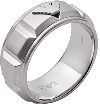 Emporio Armani Anello Da Uomo Sentimental, Lunghezza: 25 mm, Altezza: 9,5 mm, Larghezza: 25 mm Anello In Acciaio Inox Argento, EGS2908040