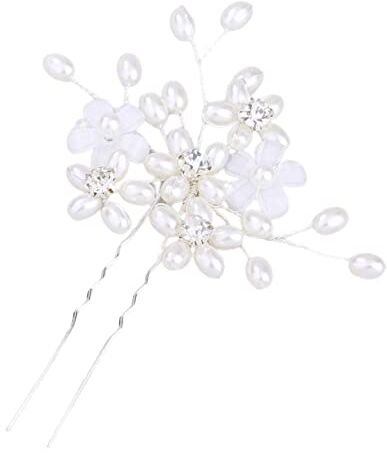 FOMIYES 3Pcs Diamante Fiore Tornante Da Sposa Perla Perno Di Da Sposa Perno Di Di Nozze Perla Perni Di Cinese Bastoni A Forma Di U