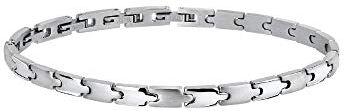 Breil Bracciale da Uomo Collezione CARVE  Gioielli Uomo Bracciale Uomo con Maglie ad Incastro in Acciaio Satinato Piccolo 22 cm