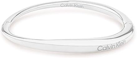 Calvin Klein Braccialetto rigido da donna Collezione ELONGATED DROPS in Acciaio Inossidabile, Argento (Silver)