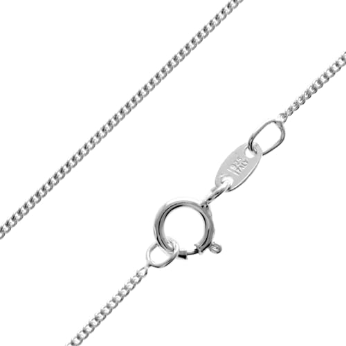 SilverAmber Jewellery Collana Donna a catena sottile in argento 925 groumette (Curbs 0.52 mm) 42 cm, vari stili e misure prodotto in Italia