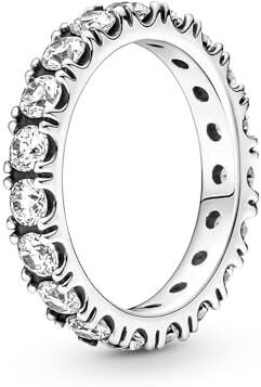 PANDORA Timeless Anello Eternity con riga brillante in argento con zirconia cubica trasparente, 56