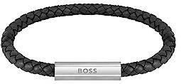 Boss Jewelry Braccialetto da Uomo Collezione Braided Leather Nero - 1580152