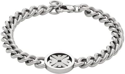 Emporio Armani Bracciale a maglie in acciaio da uomo,