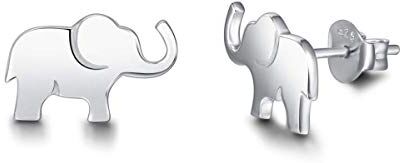 FANCIME Elefante Orecchini in Argento Sterling 925 Placcato Oro Gioielli per Donna Ragazze Bambini Dimensioni: 13.2 * 8.2 mm