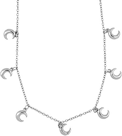 YTGLQAZ Collana Per Donna Collana A Catena Con Clavicola Collana In Argento Sterling 925 Con Catena A Clavicola Con Zircone Collana Girocollo Rotonda Per Donna Minimalista Collares Fine Regali Shape