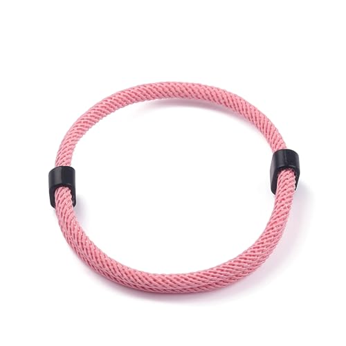 Generic Braccialetto in corda intrecciato a mano regolabile, bracciali colorati uomo donna unisex durevole (Rosa)