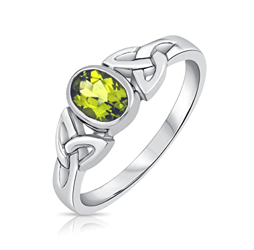 DTPsilver ® Anello Argento e Peridoto Anello Pietra Peridoto Anello Nodo Argento 925 Anello Verde Anello Peridoto Olivina