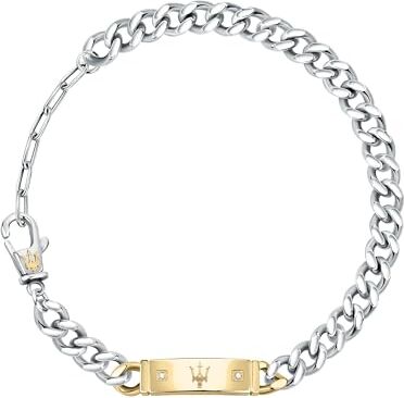 Maserati Bracciale Uomo, Collezione JEWELS, in Acciaio, PVD Oro, Diamanti JM221ATY07