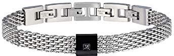 Breil , Collezione Black Diamond, Bracciale Uomo in Acciaio Colorato, con Diamante Naturale, Pratica Chiusura a Moschettone, Idee Regalo Uomo, Lunghezza Regolabile 17.5 22 cm, Silver-Black