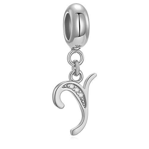 Fantasticharm fits Pandora Bracelet Charm con pendente a forma di lettera dell’alfabeto “A”, in argento Sterling 925 autentico con cristalli. Compatibile con la maggior parte dei braccialetti e delle collane di marche europee Letter Y