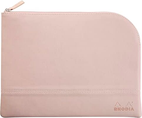 Rhodia Astuccio con cerniera in Simil Cuoio rosa Misura L (21x28 cm) Cuciture autentiche Interno in tessuto Arancione Organizzazione Documenti e piccoli oggetti