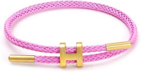 STOOKI H Bracciali Donna Bracciale Personalizzato in Acciaio al Titanio Bracciali da Donna Regolabile Bracciale Amicizia Bracciale Donna Acciaio Regalo per donne, amanti, amici e famiglia (Rosa)