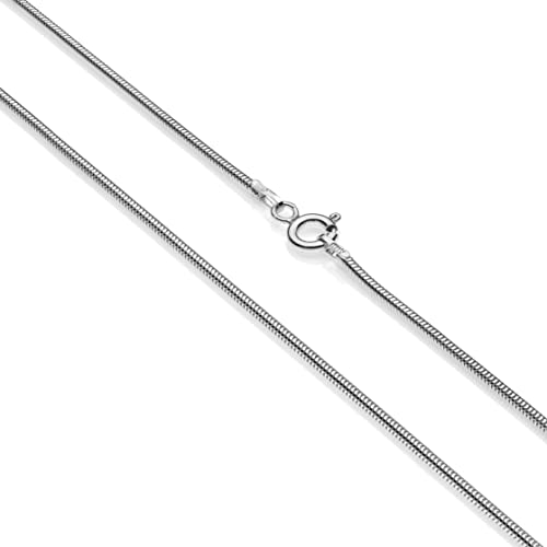 Aka Gioielli ® Collana Donna in Argento Sterling 925 Catenina Maglia Serpente 1.4 mm lunga 90 cm