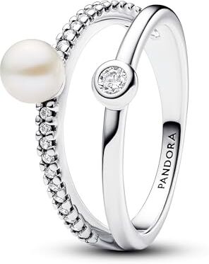 PANDORA Anello da donna in argento Sterling 925 193147C01, argento sterling, Zirconia cubica