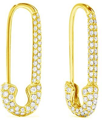 IMINI Zirconia Cubica Graffetta Spilla da balia Argento Sterling Orecchini a cerchio cartilagine Orecchini pendenti in cristallo ipoallergenico 20mm Placcati in oro